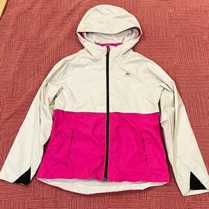 Quechua Kids Raincoat in Pink and White